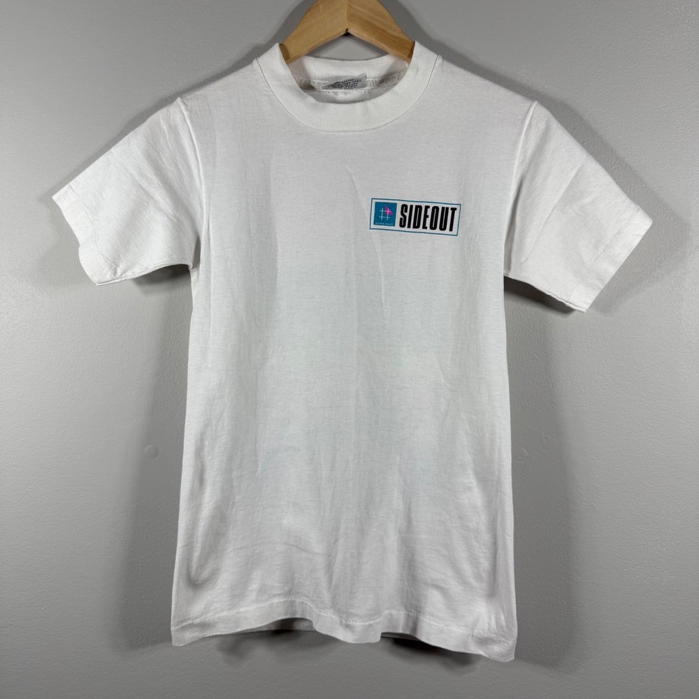 Sideout Vintage Volleyball Graphic T-Shirt White Medium
